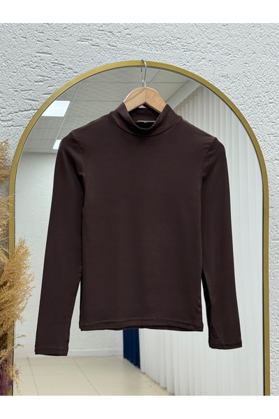 MİHRA STORE Naciye Parmak Geçirmeli Boğazlı Badi-CI411 Καφέ