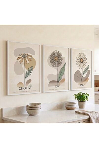 KEYFHOME Επιλέξτε Joy Daily Floral Botanical Σετ 3 τεμαχίων με κορνίζα αφίσα ...
