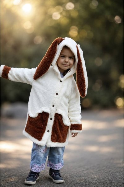 FERA Baby Children's Welsoft Jumpsuit Cardigan Double Color Snap Button Detailed Casual Wear