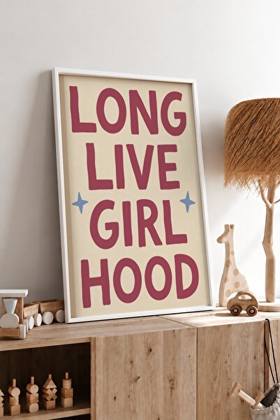 KEYFHOME Long Live Girlhood Γραπτό Πλαίσιο MDF Πίνακας Αφίσα Διακόσμηση Τοίχο...