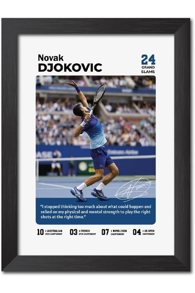 Generic TenorArts Novak Djokovic Poster with Quote Tennis Player Laminated Ph...