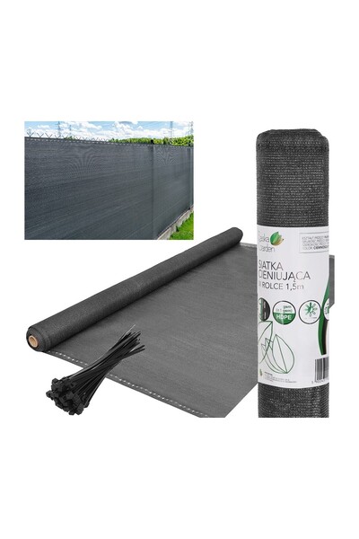 SASKA GARDEN Plasă de umbrire gri 140g/m2 ROLĂ 1.5x10m pentru gard