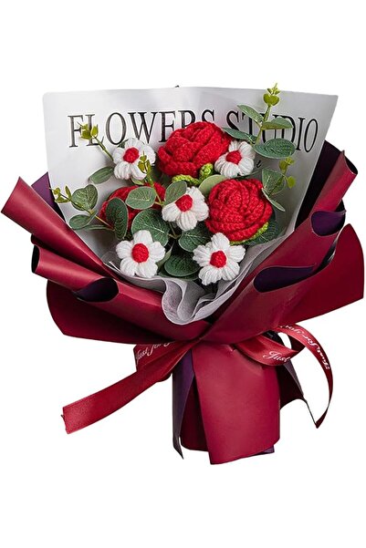 NALACAL Handmade Knitted Bouquet, Durable Crochet Flower Bouquet, Unique Rose...