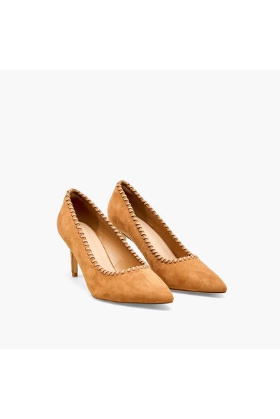Flora Bella by Shoexpress Women Whipstitch Trim Pointed Toe Pumps