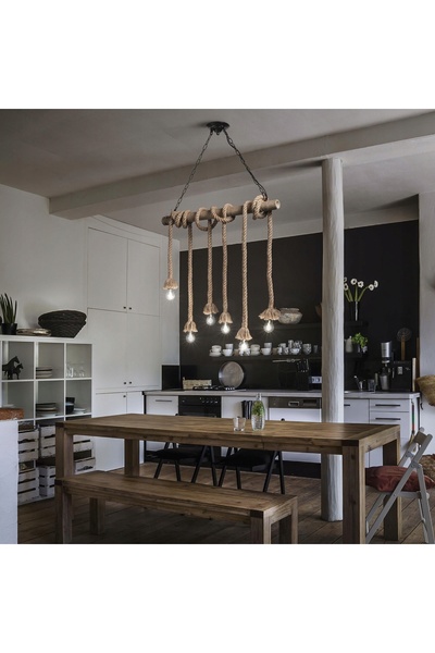 Ideal Lux Lustră suspendată CANAPA cu 6 puncte de lumină E27