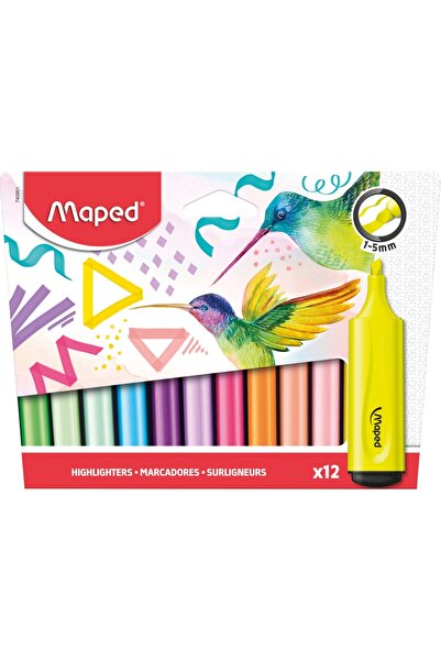 Maped Evidențiatoare fluorescente PEPS MIX 6 fluorescente + 6 pastel