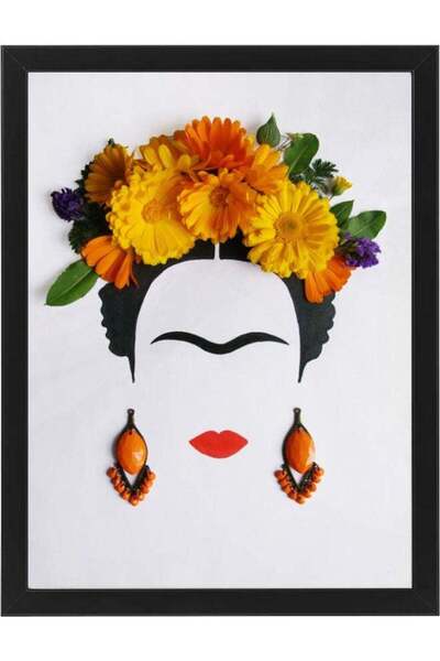 Generic Frida Floral Art Print Poster with Frame Multicolour 21 x 30cm