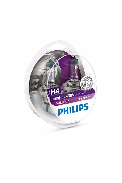 Philips Becuri H4 VisionPlus +60% mai multă lumină