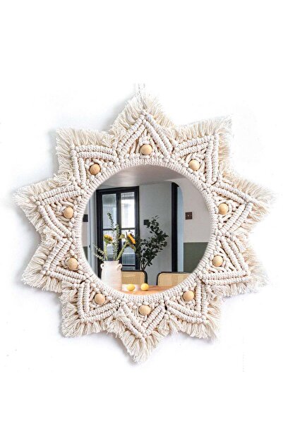 Generic Wall Mirror, Wall Decor Mirror Macrame Hanging Mirror Ready to Hang B...
