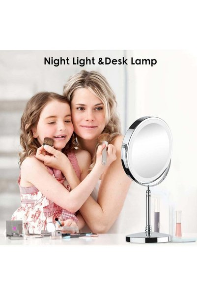 Generic kunshao 8" Rechargeable LED Makeup Mirror, Double Sided 1x/10x Magnif...