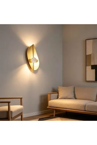Generic Brand أبليك جداري مودرن ذهبي LED 3 ألوان إضاءة 300 ملم WA/E6985/300GD...