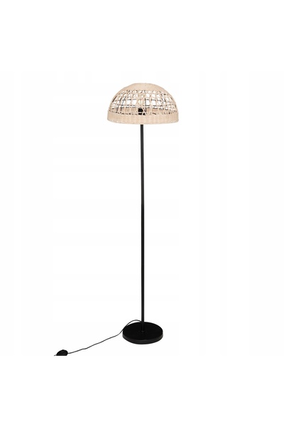 Atmosphera Lampadar metalic bej cu abajur împletit Ø 40 CM X 150.5 CM