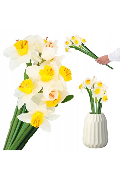 NO BRAND FLORI ARTIFICIALE lisianthus realiste albe 45 cm capete buchete cimi...