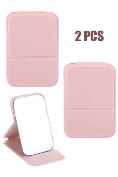 Generic 2 Pcs Mini Folding Hand Mirror, Portable Folding Compact Makeup Mirro...