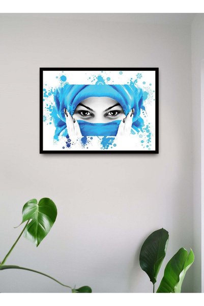 Generic Wall Posters with Eyes Through Hijab Picture and Black Frame - Wall A...