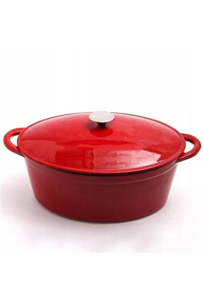 HENDI Oală din fontă emailată 7l Roșu 407x254x135 626825