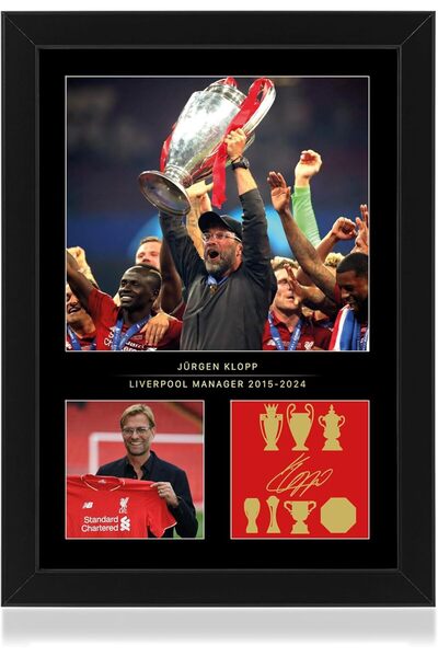 Generic Win FC Jurgen Klopp A4 Framed Photo Display - Reproduced Digital Sign...