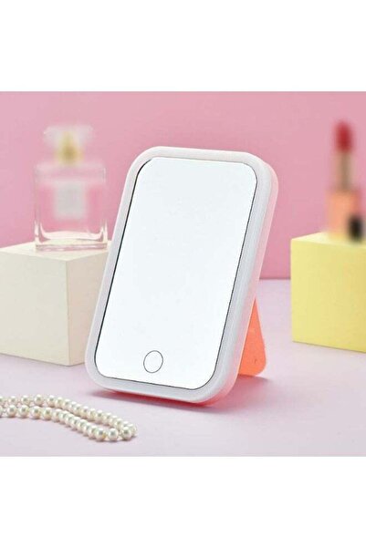 Generic Portable Foldable LED Makeup Mirror with Three-Color Soft Light and T...