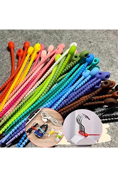 Yelajoy Silicone Cable Ties, Reusable Zip Ties Strips Twist Tie, Cable Cord W...
