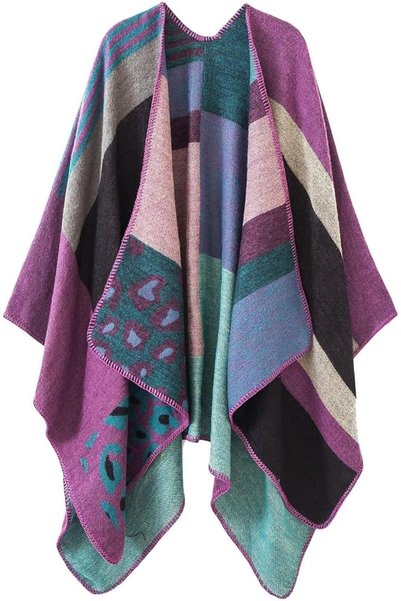 GENERAL Women's Shawl Wraps Open Front Poncho Cape Oversized Sweaters Casual ...