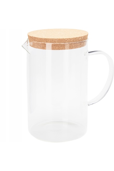 Excellent Houseware Borcan din sticlă borosilicată de 1,4 L cu capac de plută...