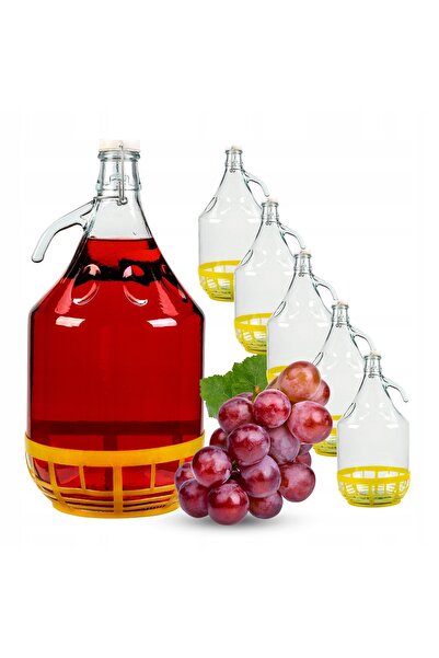 SuperButelki 6x GANJIOR 5L BALON DAMA BOTTLE pentru VIN SIDRĂ LICHIOARĂ BIMBE...
