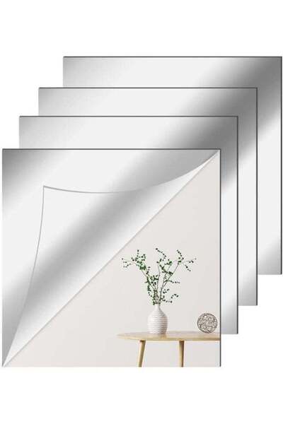 Generic TPGP 4 Pieces Wall Mirror Sticker 30 X 30 Cm, Explosion-Proof Flexibl...