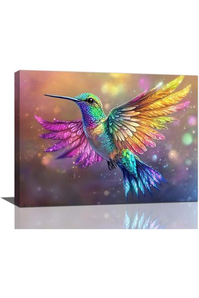 Generic Colorful Hummingbird Canvas Wall Art