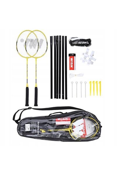 Wish Set de badminton: Fileu, stâlpi și 2 rachete