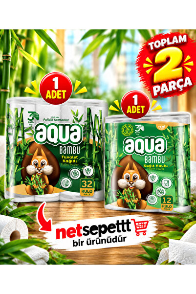 Genel Markalar AQUA TUVALET KÂĞIDI 32 LI +AQUA HAVLU KÂĞIT 12’Li
