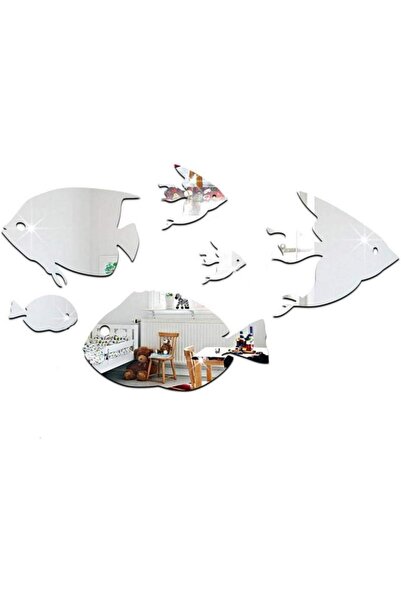 Generic Ymiko DIY Mirror Wall Sticker - Fish School Art Decor for Bedroom, Ba...