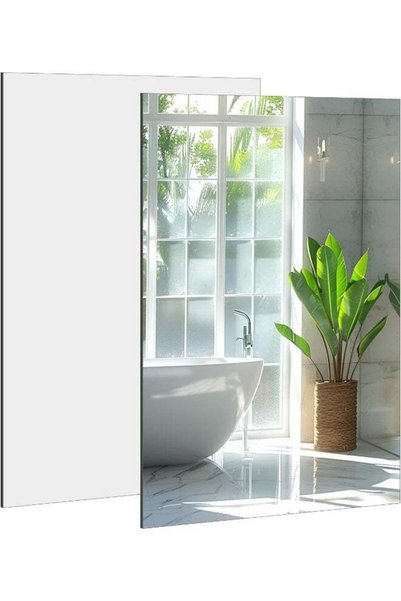 Generic 2Pcs Wall Mirror Tiles Glass Self Adhesive Mirror Stick On Mirror Hd ...