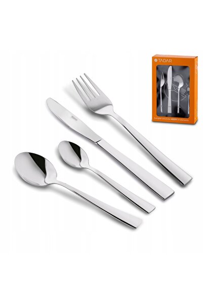 Tadar Set de tacâmuri din oțel inoxidabil, 24 de piese, pentru 6 persoane, li...