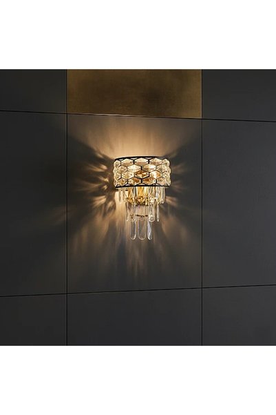 Generic Brand Wall Applique Crystal Gold E14 Wa/E6909/2W/Bk+Gd