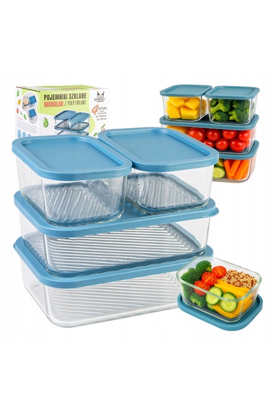 SuperButelki SET 4x Recipiente din sticlă modulare pentru alimente, pentru al...