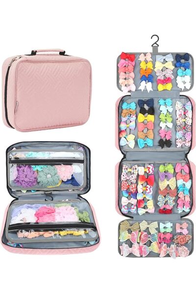 MICOM Hanging Hair Accessories Storage Bag for Girls, Hair Bow Organizer, Hai...
