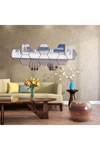 Generic TPGP Mirror Wall Stickers, 12Pcs Hexagon Mirror Art Diy Home Decorati...
