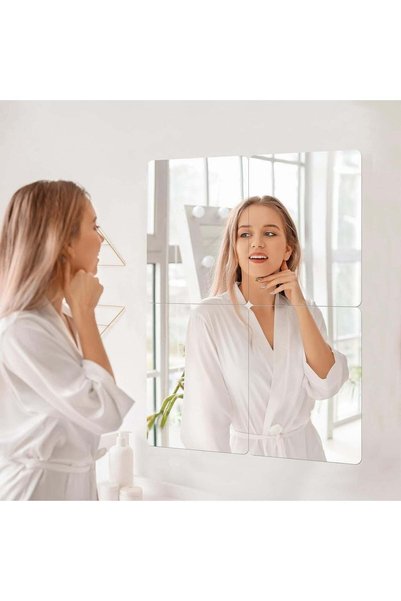 Generic Larber Set of 4 Acrylic Mirror Wall Stickers, 30 x 40 cm