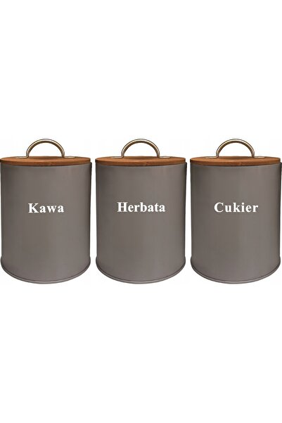 KRISBERG Recipiente. stal-bambus. negru. set de 3 piese Klausberg