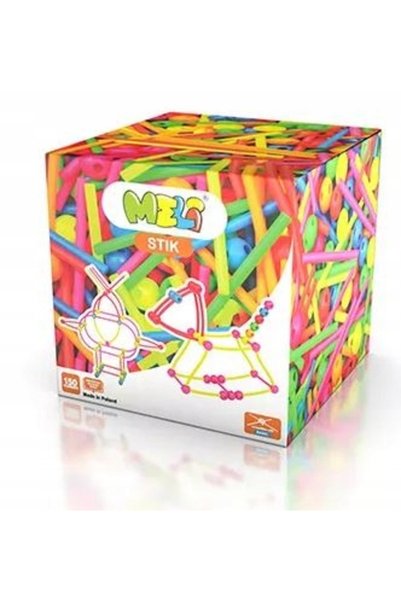 meli Set de 150 de piese de blocuri de construcție, bile, bețe, bețe neon