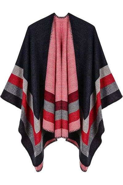 GENERAL Women's Shawl Wraps Open Front Poncho Cape Oversized Sweaters Casual ...