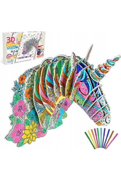 NO BRAND NOUĂ CARTE DE COLORAT 3D CU UNICORN CURCUBEU, CADOU PENTRU FETE