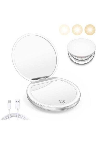 Generic Compact Mirror with Light, 1X/3X Magnification LED Pocket Mirror with...