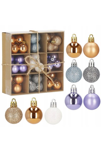 Springos STROIK Globuri de Crăciun pentru Brad, Set 54 bucăți, 3 cm, Ornament...