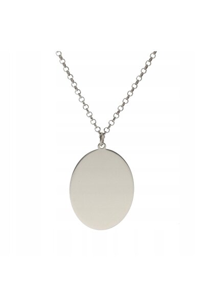 NO BRAND Colier oval cu design de celebritate, din argint placat cu rodiu