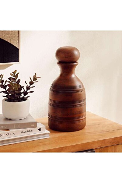 Generic Caleb Decorative Wooden Vase 14x14x33cm - Brown - 112SIX9900030