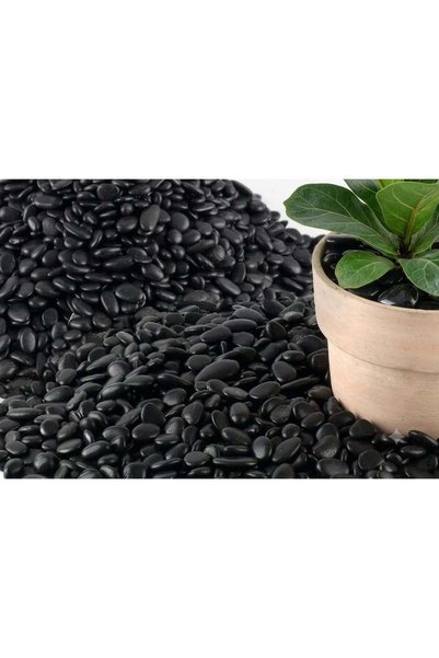 Generic Black Polished Decorative Stones 1–3 cm, 2.4 lb – Smooth Black Pebble...