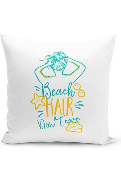 Generic Beach Hair Don't Care Design Decorative Pillow Multicolour