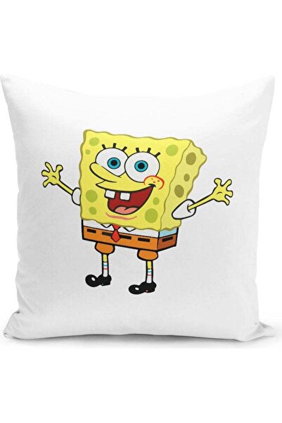 Generic Spongebob Suqarepants Cute Cartoon Themed Throw Pillow White/Red/Yell...