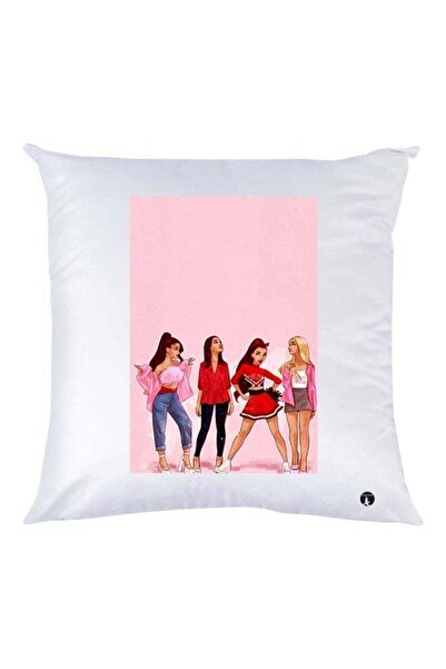 Generic Girls Printed Decorative Throw Pillow White/Pink/Red 30x30cm